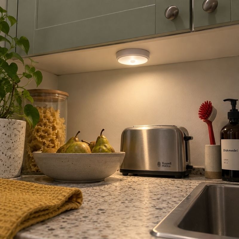 Trådlös ljuspuck med fjärrkontroll och USB-C