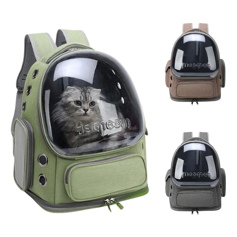 Transport ryggsäck för katt med fönster