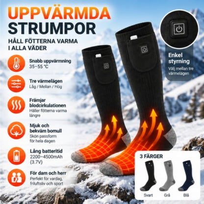 Värmestrumpor med tre värmelägen