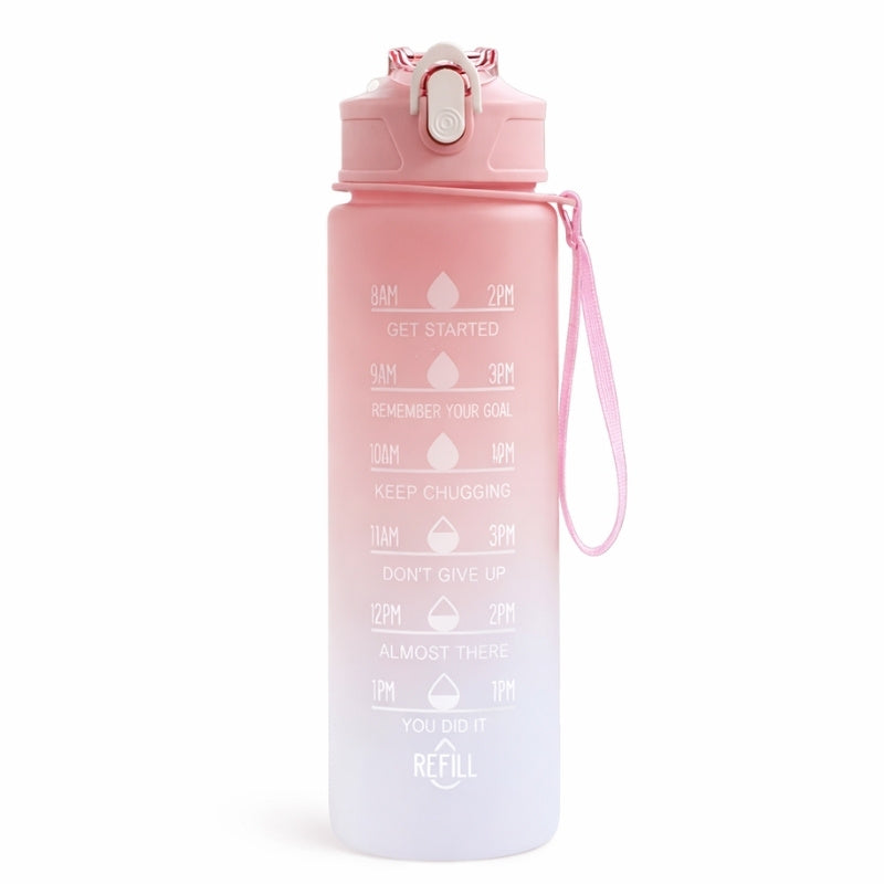 Vattenflaska med tidsmarkering 750 ml Rosa