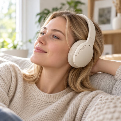 Bluetooth-hörlurar over-ear med vadderad huvudbygel