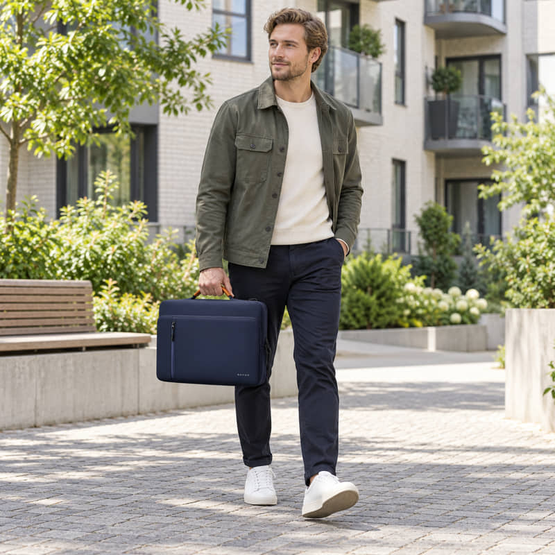 Datorväska med handtag i Oxfordnylon