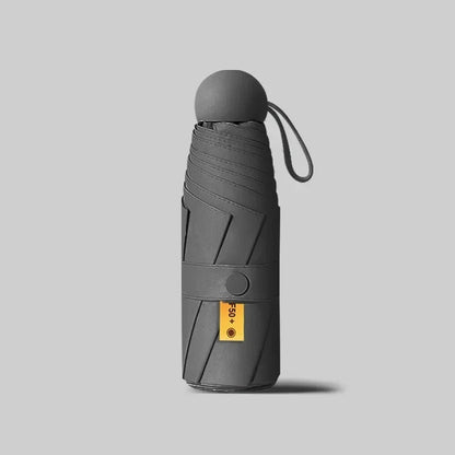 Mini paraply kompakt och hopfällbart Svart