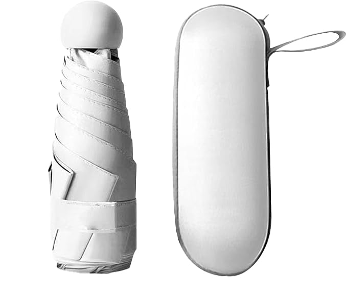 Mini paraply kompakt och hopfällbart Vit