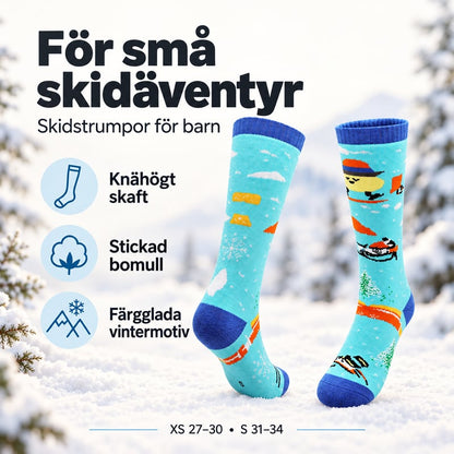 Skidstrumpor för barn med vintermotiv