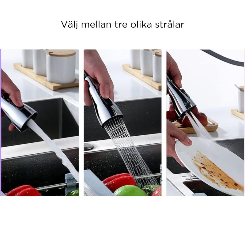 Kranmunstycke med justerbara vattenlägen