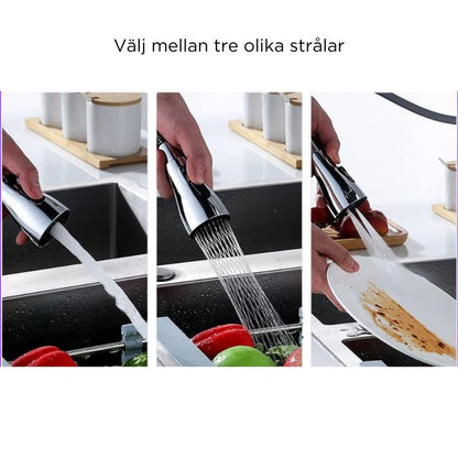 Kranmunstycke med justerbara vattenlägen