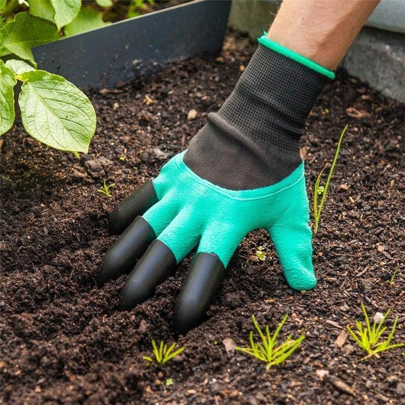 Trädgårdshandskar med klor för plantering