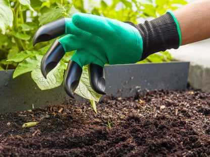 Trädgårdshandskar med klor för plantering