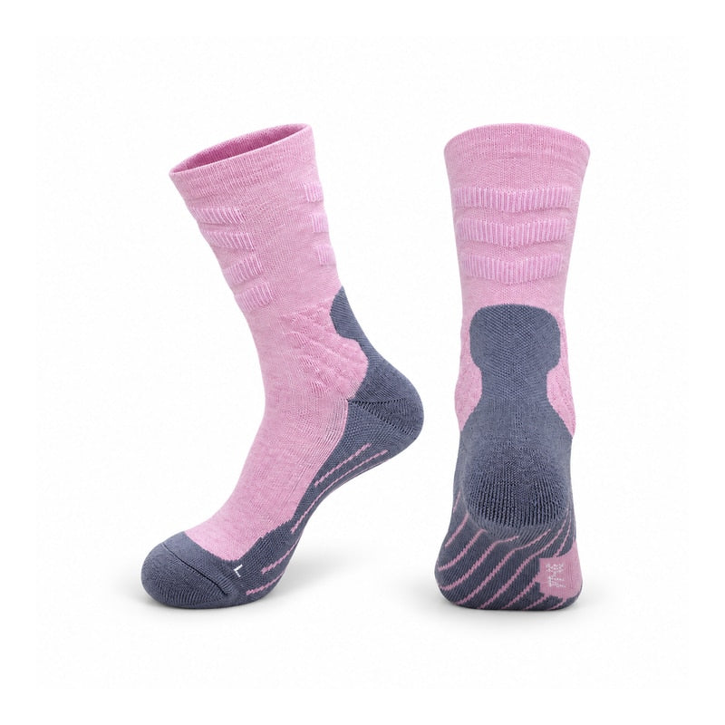 Varma stickade ullstrumpor Rosa