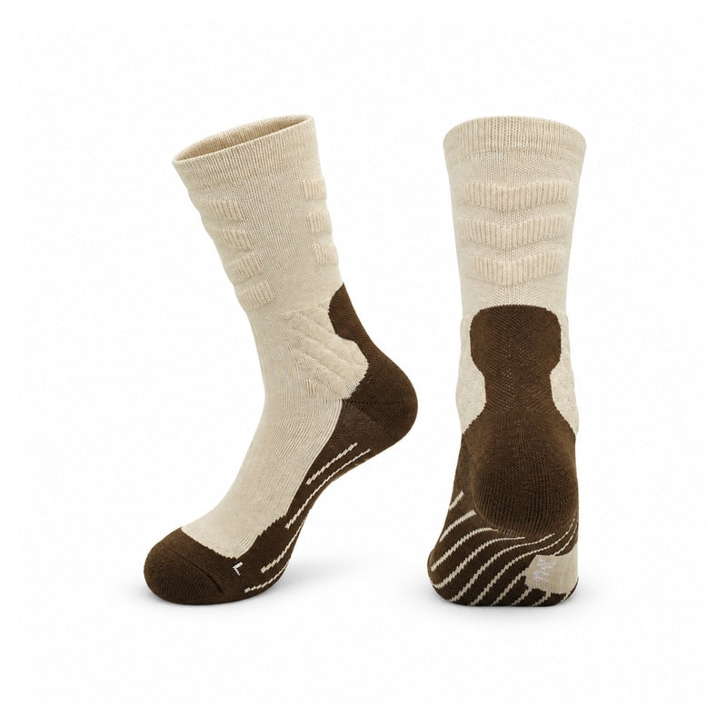 Varma stickade ullstrumpor Beige