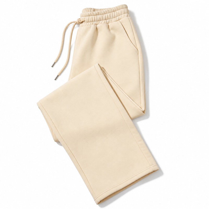 Byxor med resårmidja och dragsko Beige