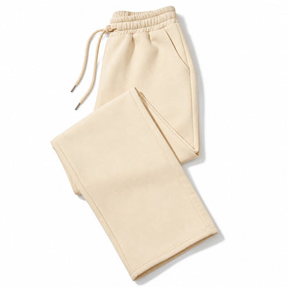 Byxor med resårmidja och dragsko Beige