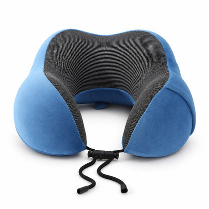 Nackkudde i memory foam med dragsko Blå