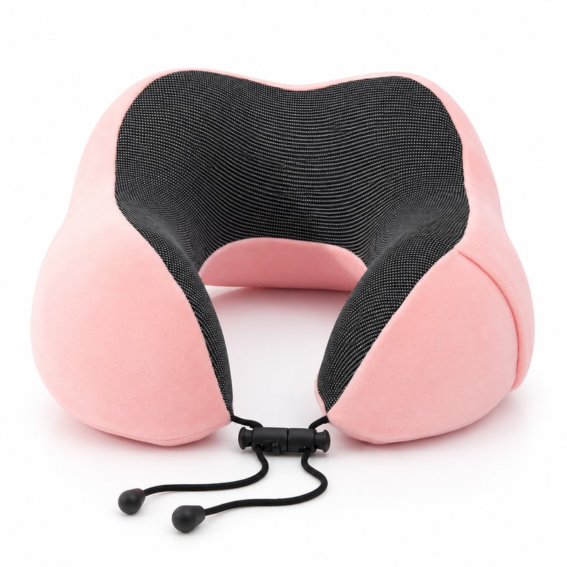Nackkudde i memory foam med dragsko Rosa