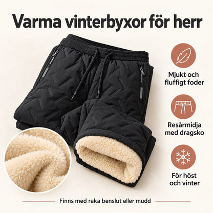 Varma fodrade vinterbyxor för herr