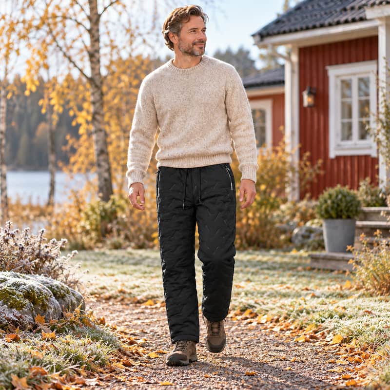 Varma fodrade vinterbyxor för herr